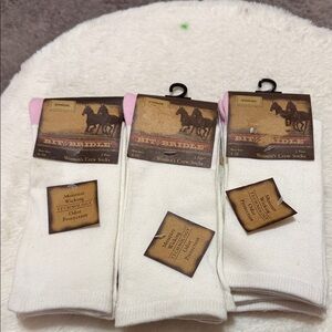 Bit & Bridle Women's Crew Socks - White and Pink